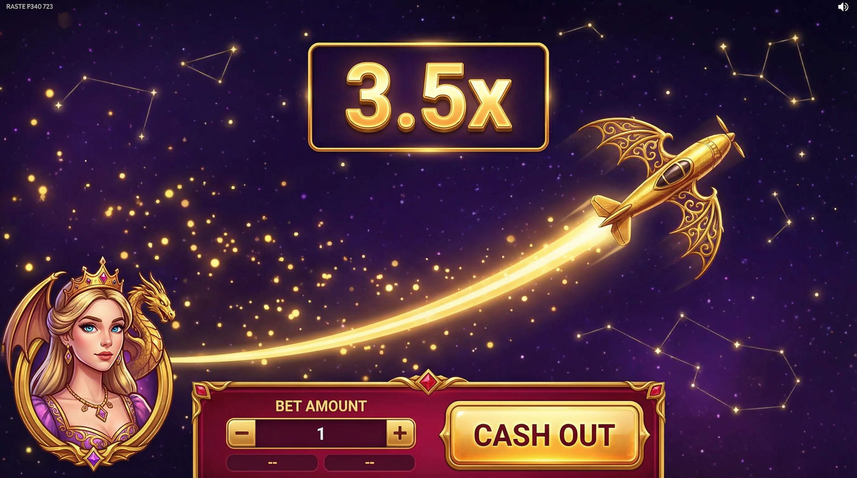 Juego Aviator con avión dorado en 888 sport